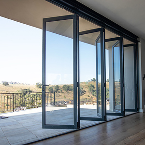 Luxury Insulated Exterior Double Glass French Aluminum Entry Folding Glass Doors