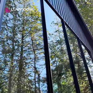 Modern Black Frame Aluminum Tilt Turn Casement Window Panoramic Glazing System