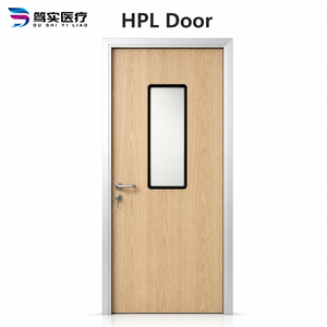 Commercial HPL Swing Door Waterproof Fire Resistant Antibacterial Door With Aluminum Honeycomb Core