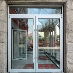 Commercial Aluminum Storefront Glass Door, Heavy Duty Tempered Swing/Entrance Door for Retail Shop