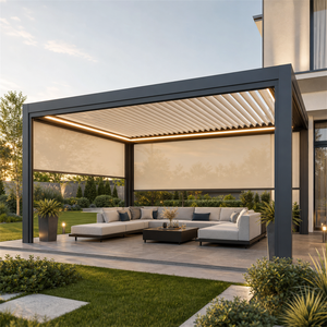 Motorized Aluminum Louvered Pergola With Retractable Side Blinds