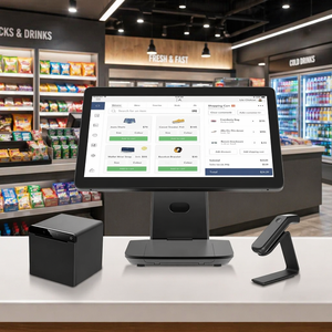 Reliable High-End Dual Screen POS Terminal 15.6 Inch All In One Cash Register System For Global Professional Store Chains