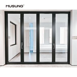 Seaside Hotel Hurricane Proof Aluminum Exterior Balcony Patio Soundproof Glass Garden Aluminum Folding Doors