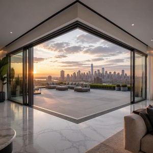 California Architectural Residential Project Storefront Commercial Thermal Break Aluminum Glass Sliding Folding Doors