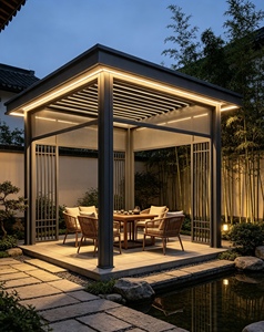 Modern Outdoor Bioclimatic Aluminum Alloy Louver Pergola Easily Assembled